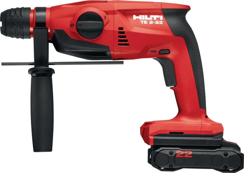 TE 2-22 Cordless rotary hammer Compact and light weight SDS Plus cordless rotary hammer with pistol grip for best maneuverability when drilling overhead (Nuron battery platform)