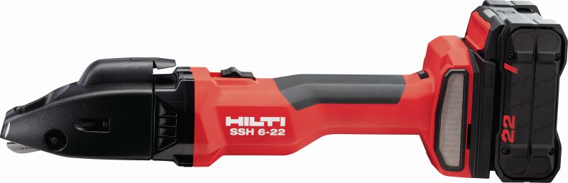 SSH 6-22 cordless metal shears Cordless double cut shear for fast cuts in sheet metal and profiles up to 2.5 mm│12 Gauge – with Hilti SSH CS blades included (Nuron battery platform)