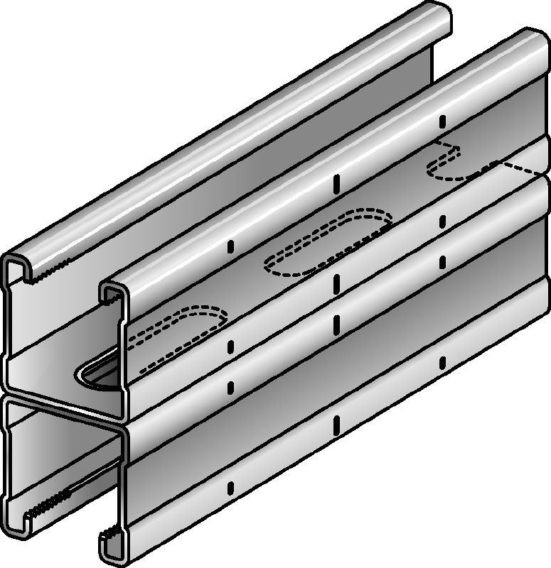 MQ-41 D-R Stainless steel (A4) MQ installation double channel for medium-duty applications