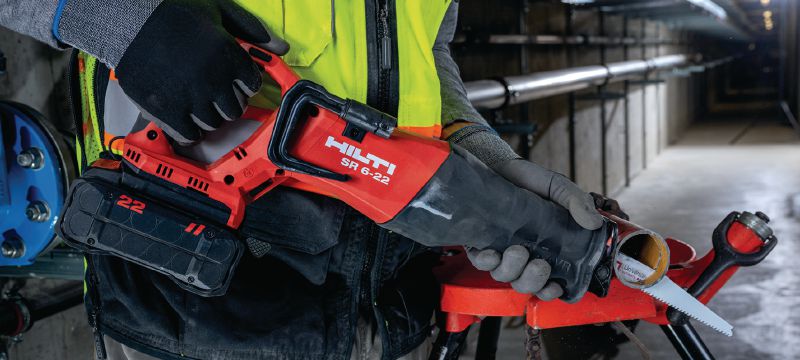 SR 6-22 reciprocating saw Cordless reciprocating saw for heavy-duty demolition and cutting with better comfort and speed (Nuron battery platform) Applications 1