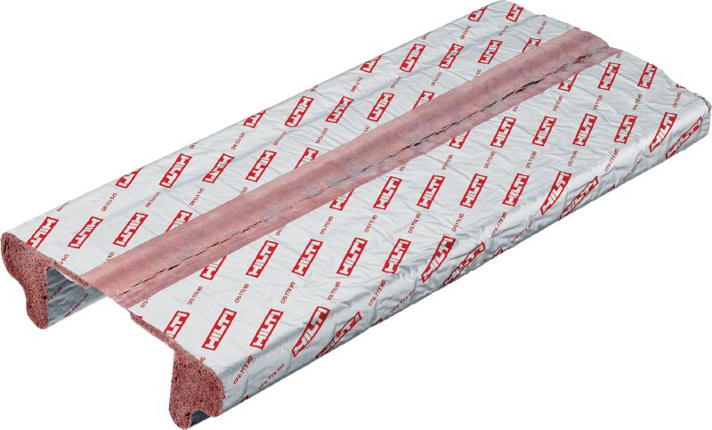 CFS-TTS MD Firestop Top Track Seal Preformed sealant for top-of-wall plasterboard joints under metal deck – eliminates the need for slow, messy stuff-and-spray firestop